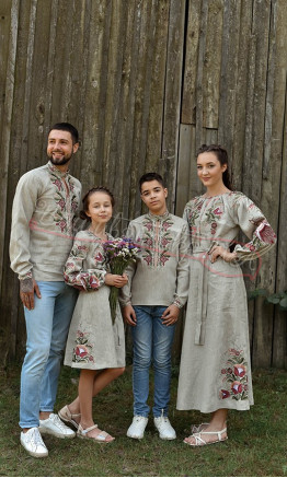 Вишитий набір для сімї з льону 4203