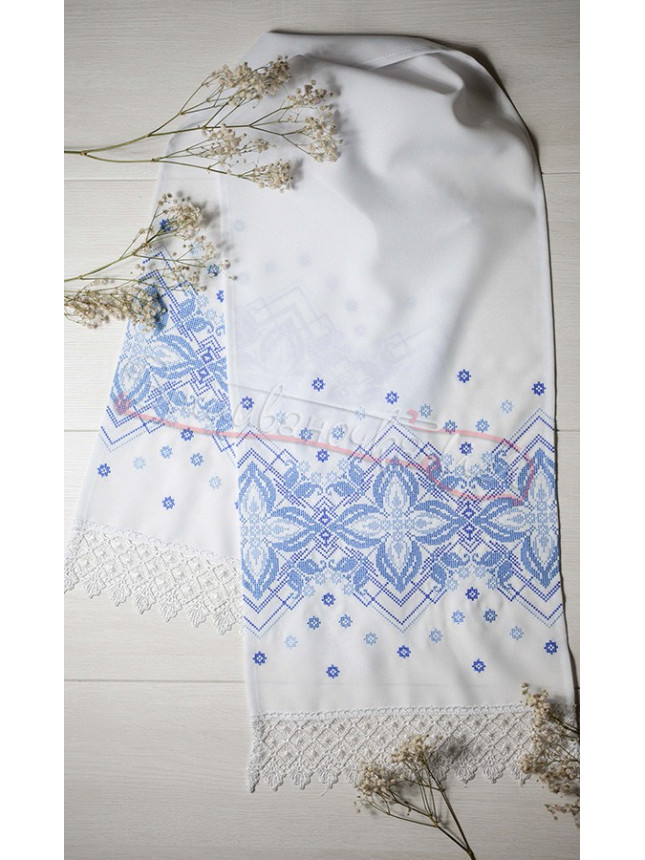 Rushnyk for icons, blue pattern (2 pcs) С-07