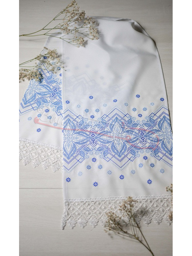 Rushnyk for icons, blue pattern (2 pcs) С-07