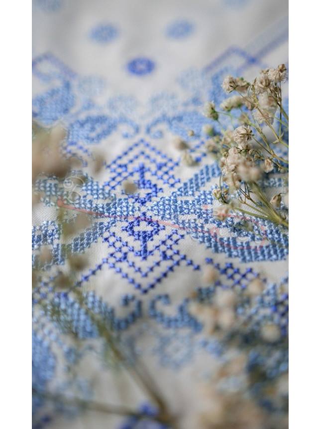 Rushnyk for icons, blue pattern (2 pcs) С-07
