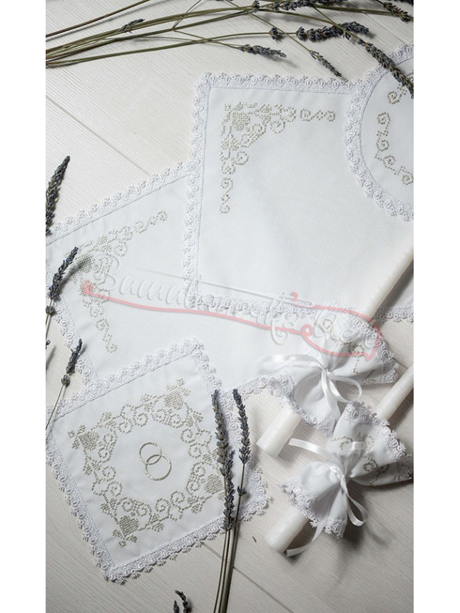 Set wedding, silver embroidery СХ-01