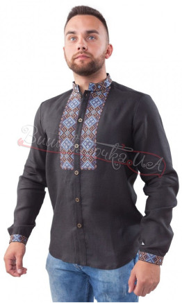 Black embroidered shirt SM 029