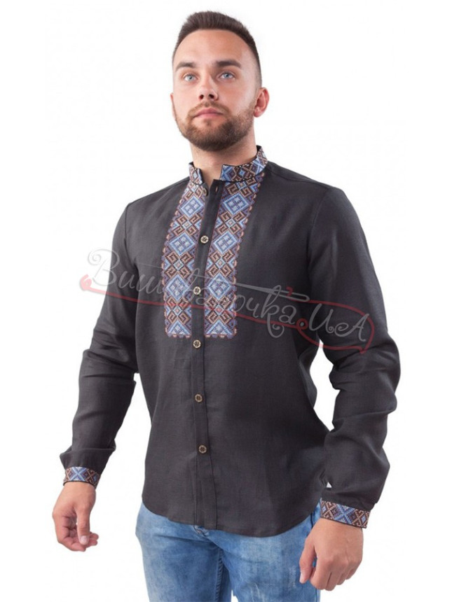 Black embroidered shirt SM 029