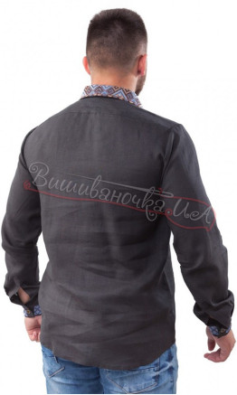 Black embroidered shirt SM 029