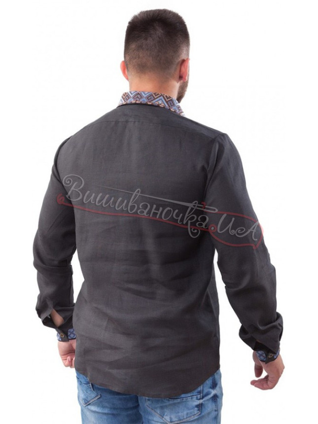Black embroidered shirt SM 029