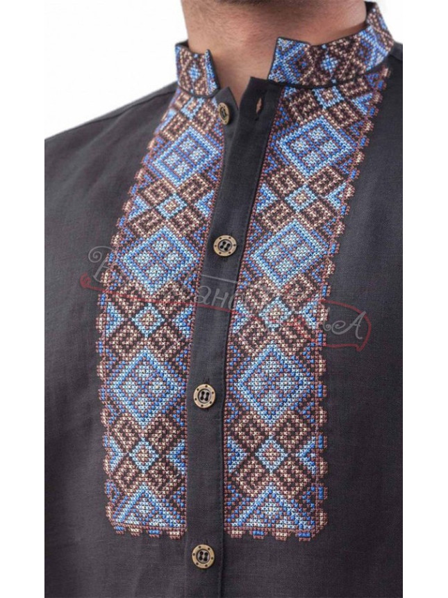 Black embroidered shirt SM 029