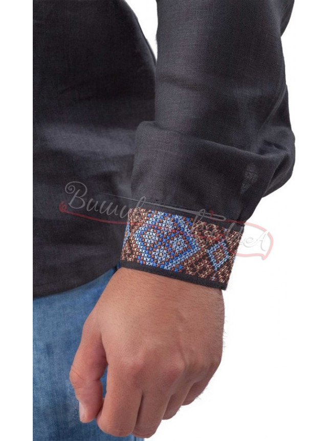 Black embroidered shirt SM 029