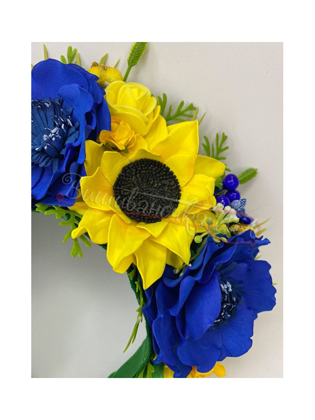Flower crown in blue-yellow tones В15