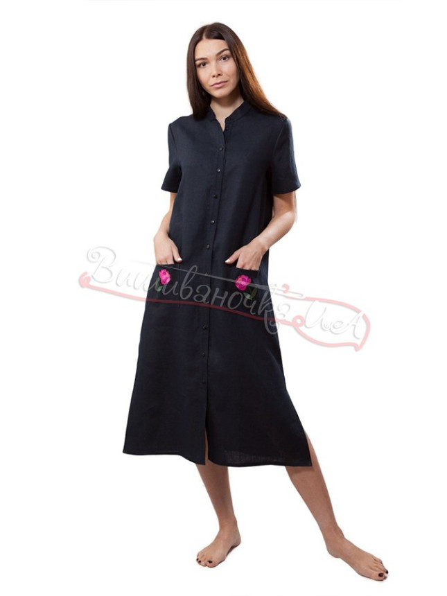 Women's dress in natural linen SL 176