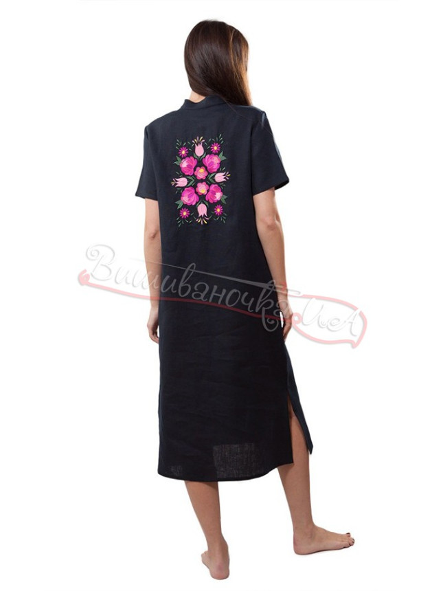 Women's dress in natural linen SL 176