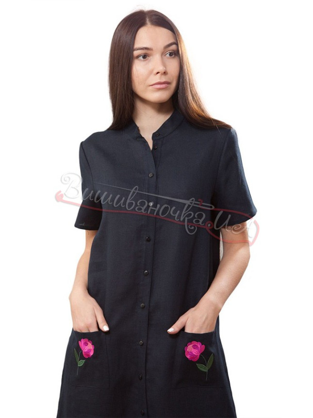 Women's dress in natural linen SL 176