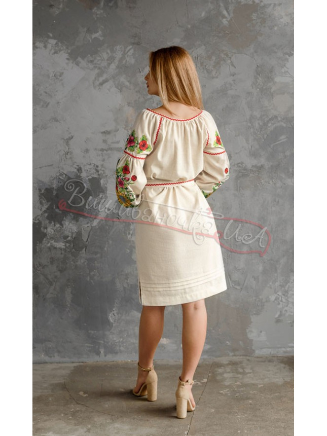 Dress with embroidered sunflowers 4556С