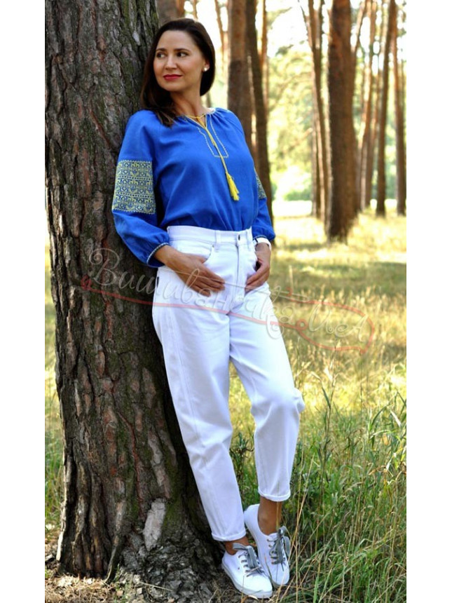Vyshyvanka with patriotic embroidery Ж22 size 50