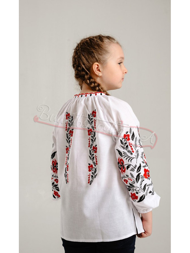 Children's blouse with satin stitch embroidery 949-3