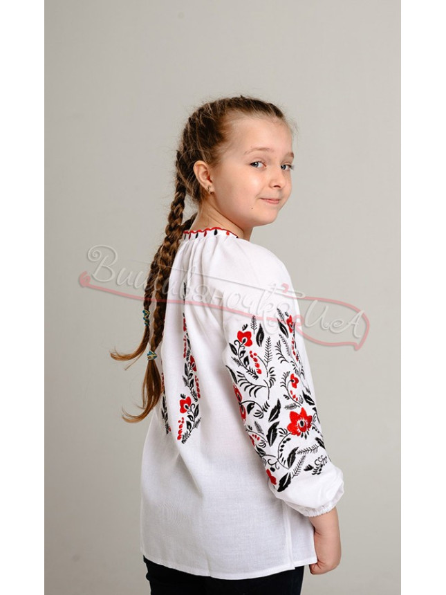 Children's blouse with satin stitch embroidery 949-3