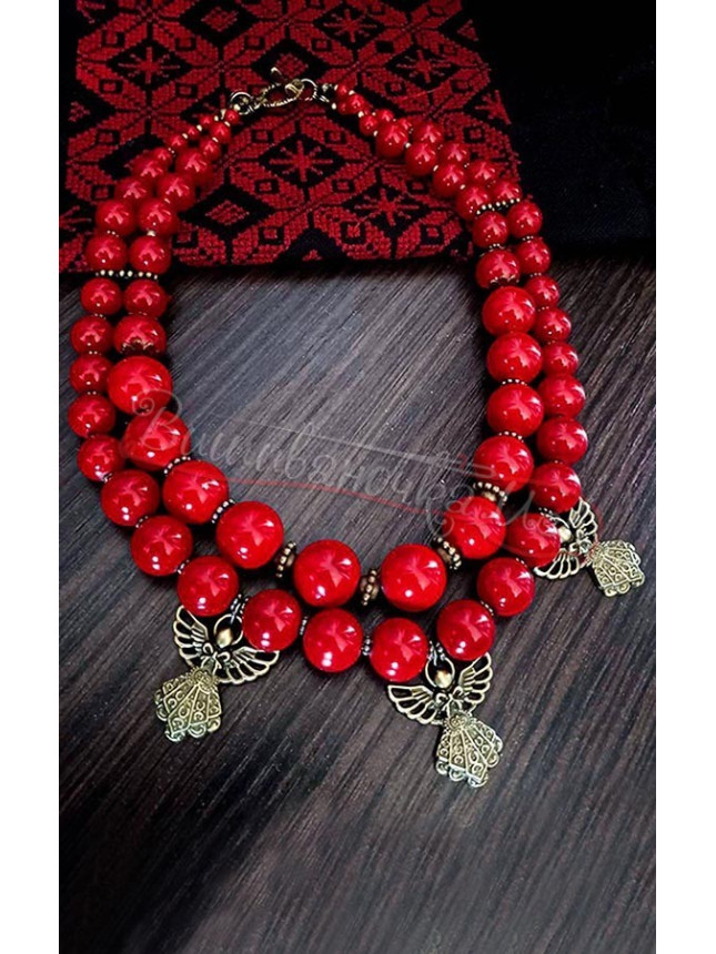 Coral necklace angels Б01
