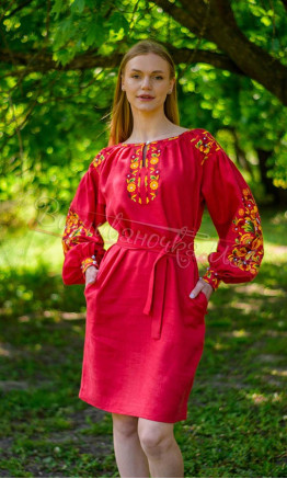 Жіноче плаття з льону 4593-к
