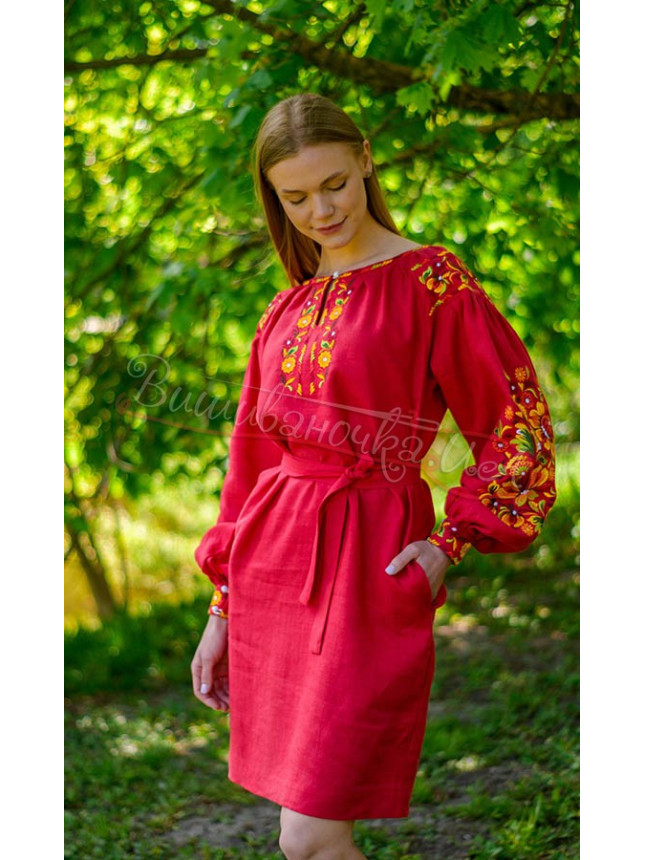 Жіноче плаття з льону 4593-к