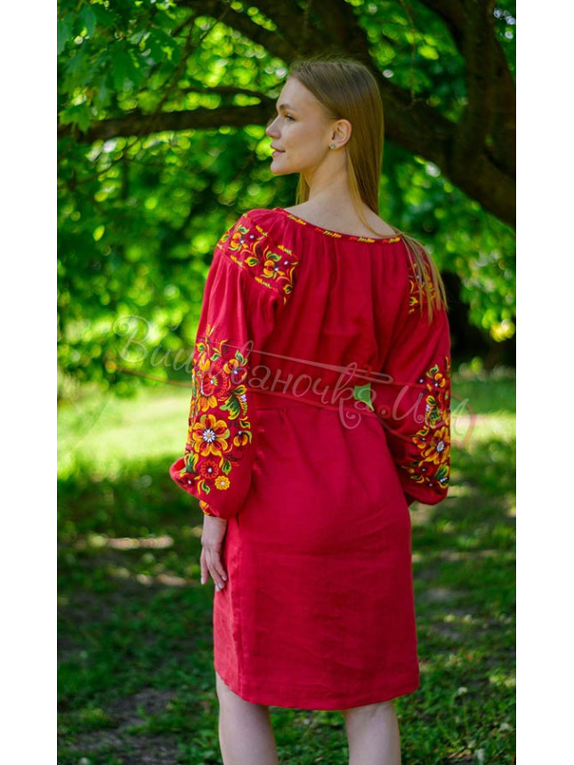 Жіноче плаття з льону 4593-к