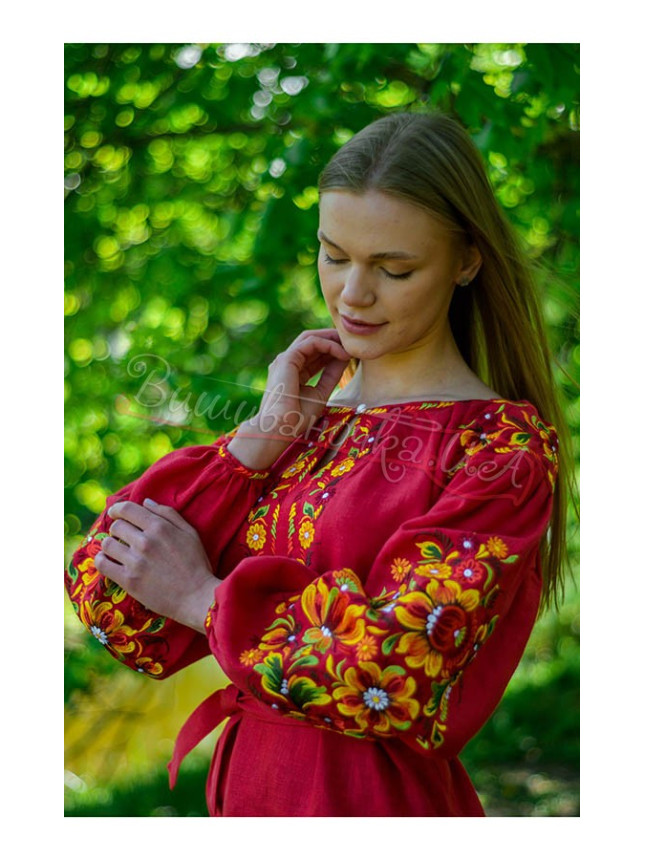 Жіноче плаття з льону 4593-к