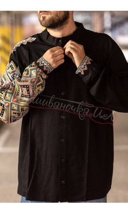 Black men's shirt 7444