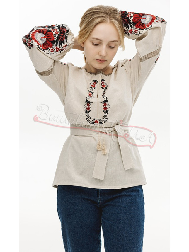 Women's vyshyvanka with Petrykivka ornament 7496