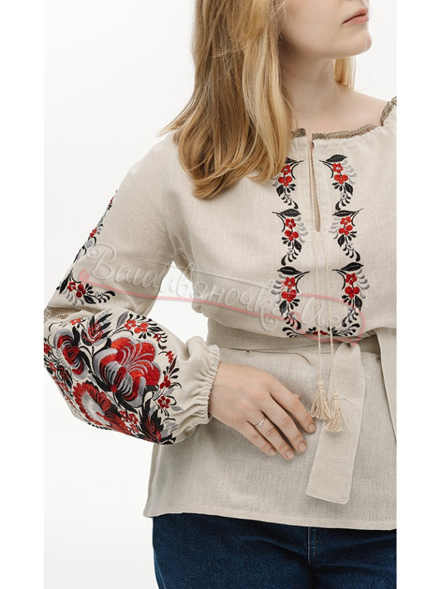 Women's vyshyvanka with Petrykivka ornament 7496