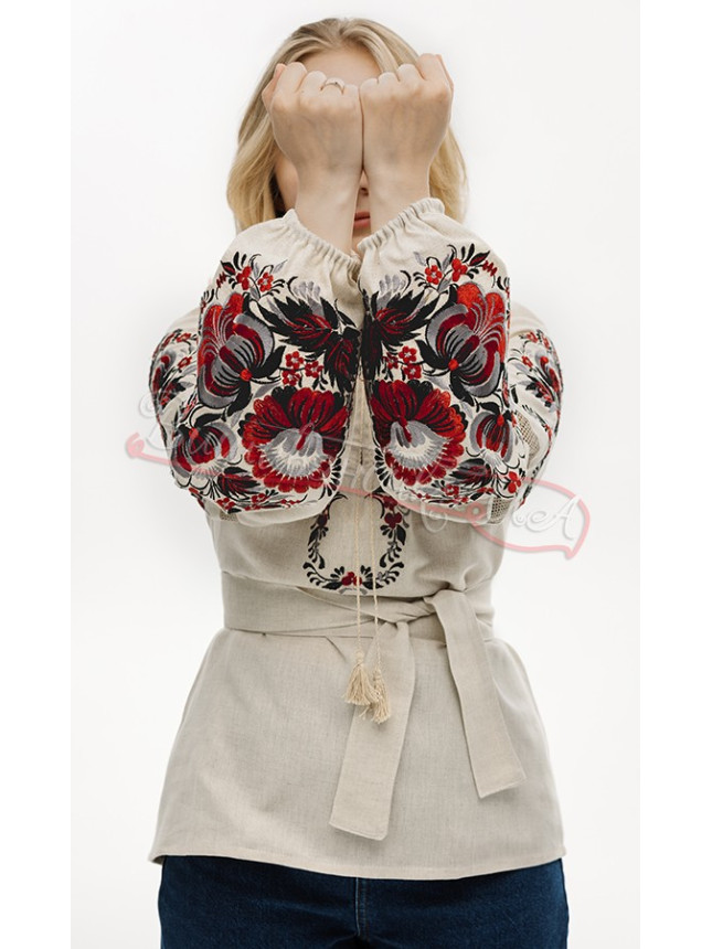 Women's vyshyvanka with Petrykivka ornament 7496