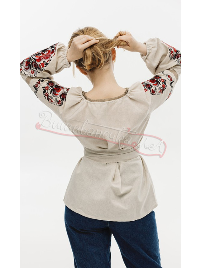 Women's vyshyvanka with Petrykivka ornament 7496