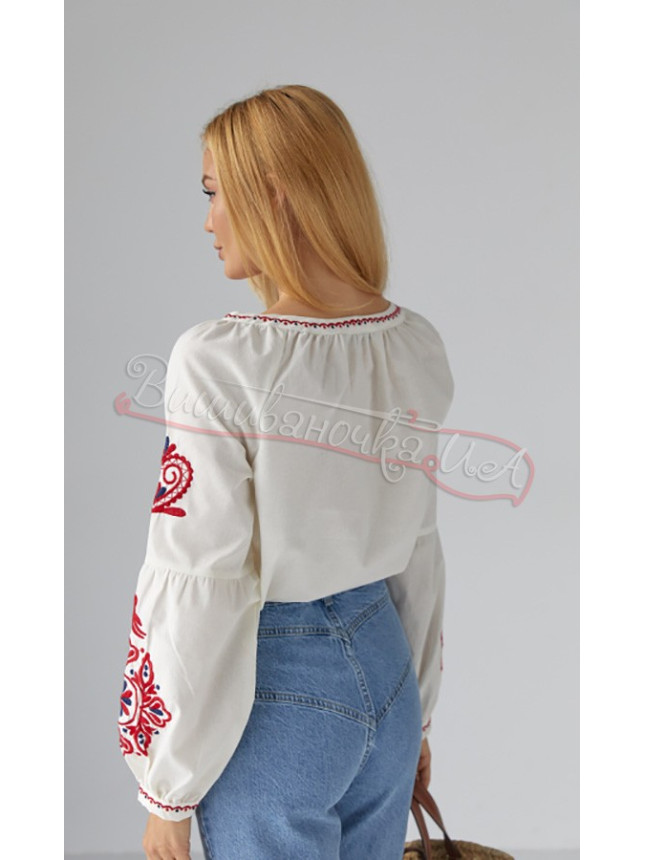 Blouse with satin stitch embroidery 0104 size M