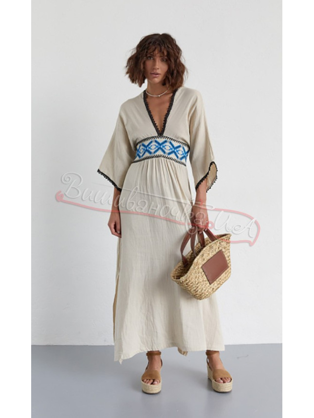 Women's dress with embroidery 0108 size L