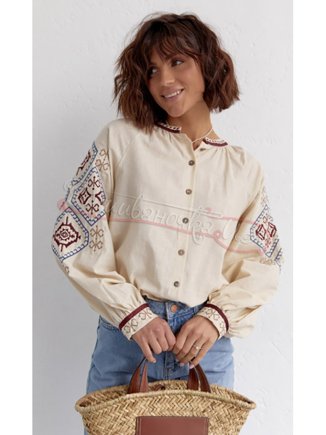 Women's vyshyvanka with buttons 0118