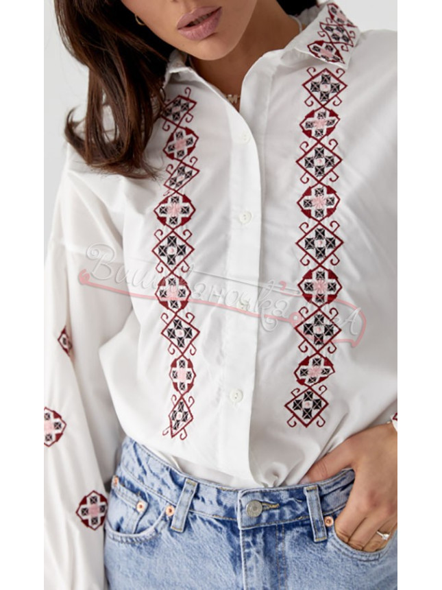 Shirt with embroidery with buttons 1366