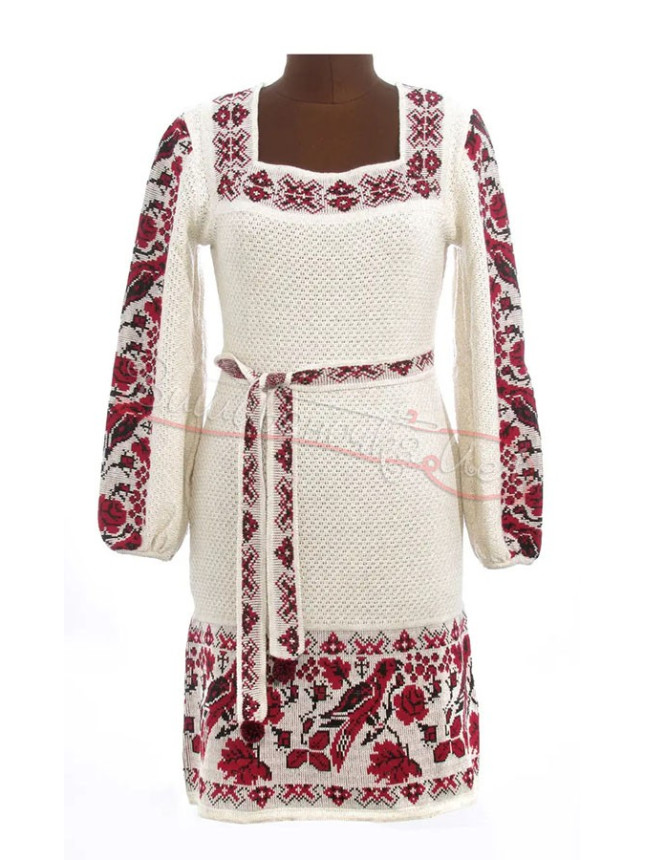Knitted women's dress, linen 5509 size 48