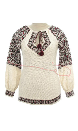 Женская вязаная блузка, лён 5365