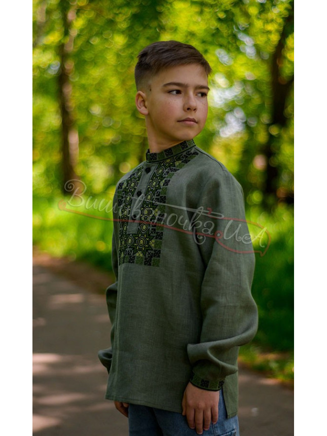 Shirt for a boy in khaki 4441 size 146