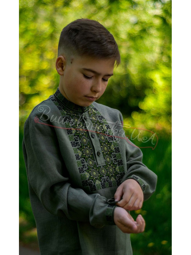 Shirt for a boy in khaki 4441 size 146