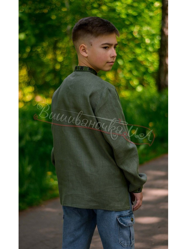 Shirt for a boy in khaki 4441 size 146
