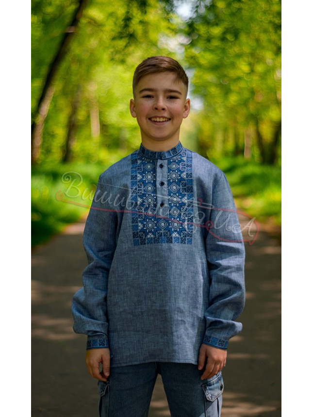 Linen shirt for a boy 4443 size 134