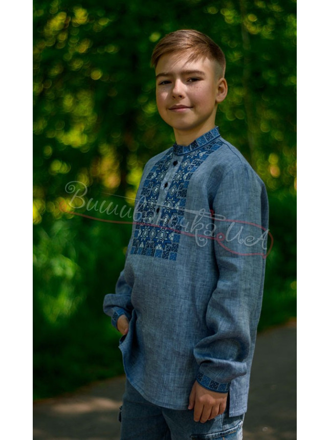 Linen shirt for a boy 4443 size 134
