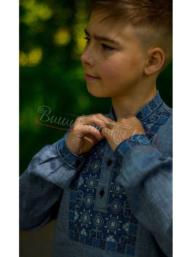 Linen shirt for a boy 4443 size 134