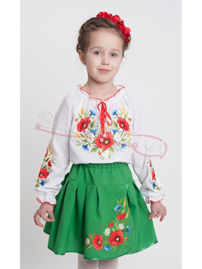 Вишиванка для дівчинки з маками 4318