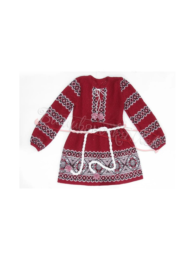 Red dress for a girl 5481 size 128