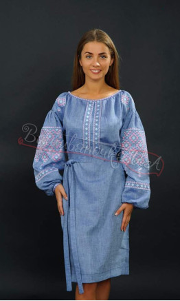 Linen dress with embroidery 4145