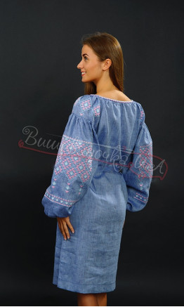Linen dress with embroidery 4145