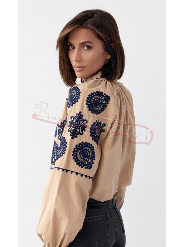 Embroidered women's blouse with buttons 5596 size S