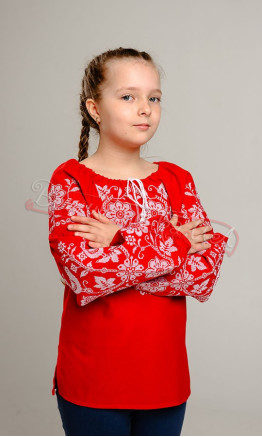 Червона вишиванка для дівчинки 950-8