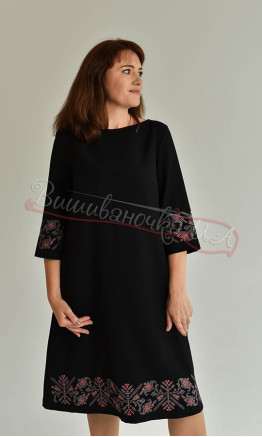 Black embroidered dress 4586