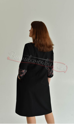 Black embroidered dress 4586