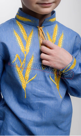 Вишиванка для хлопчика з узором колосків 752-6